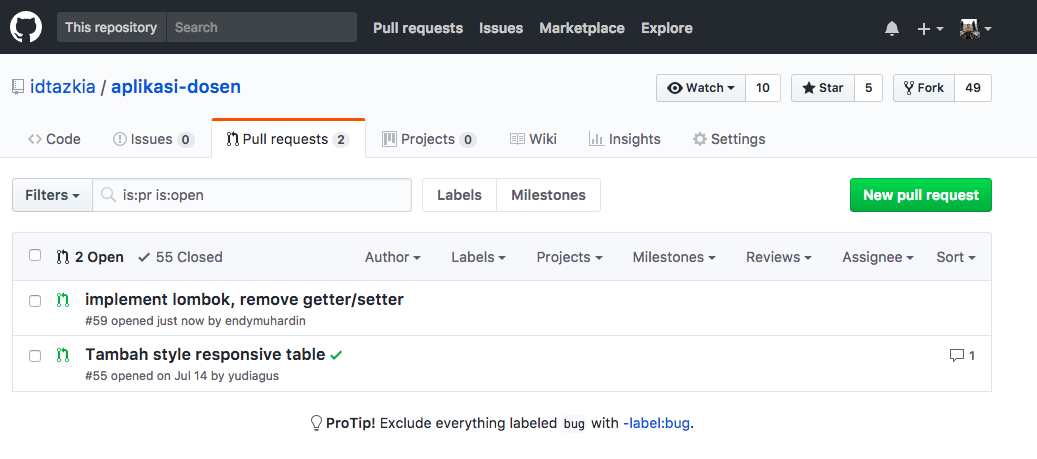 Daftar Pull Request