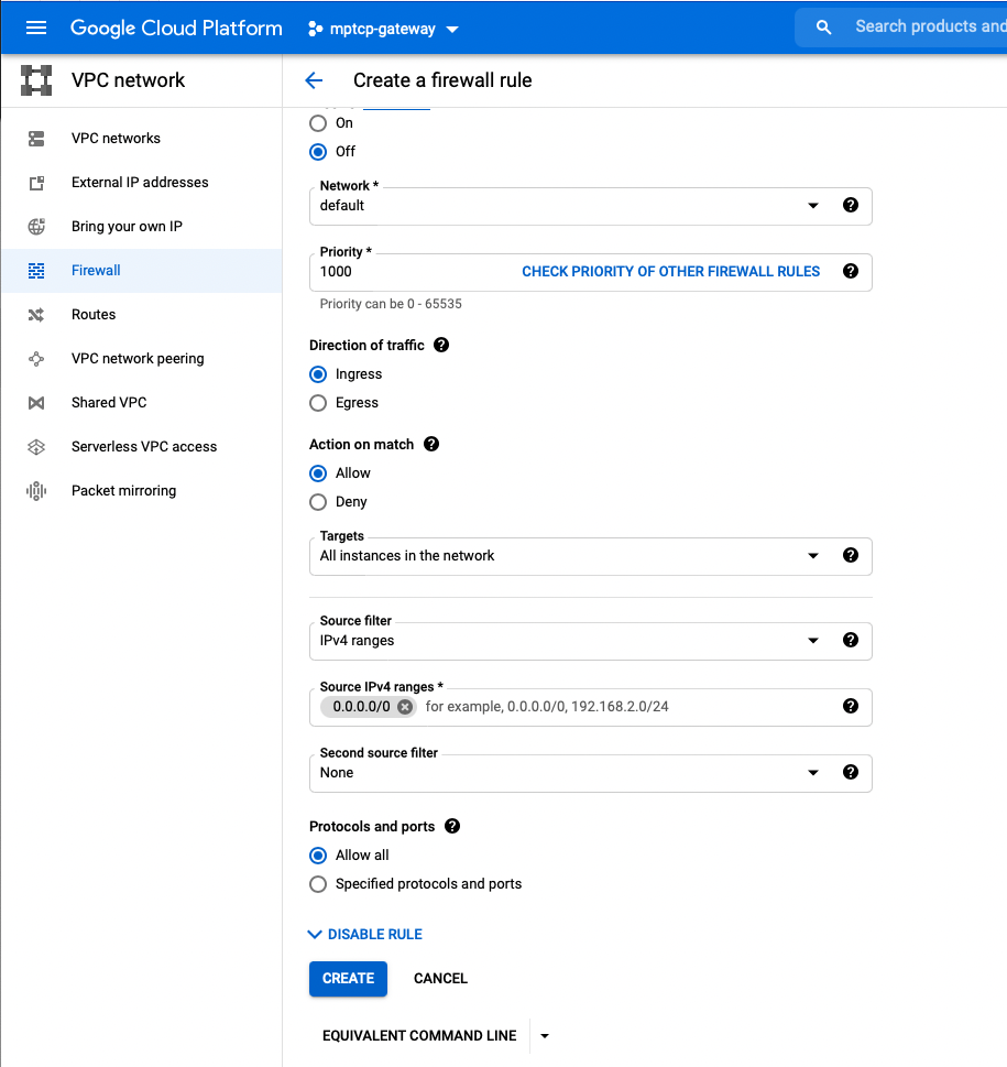 Firewall Rule Input