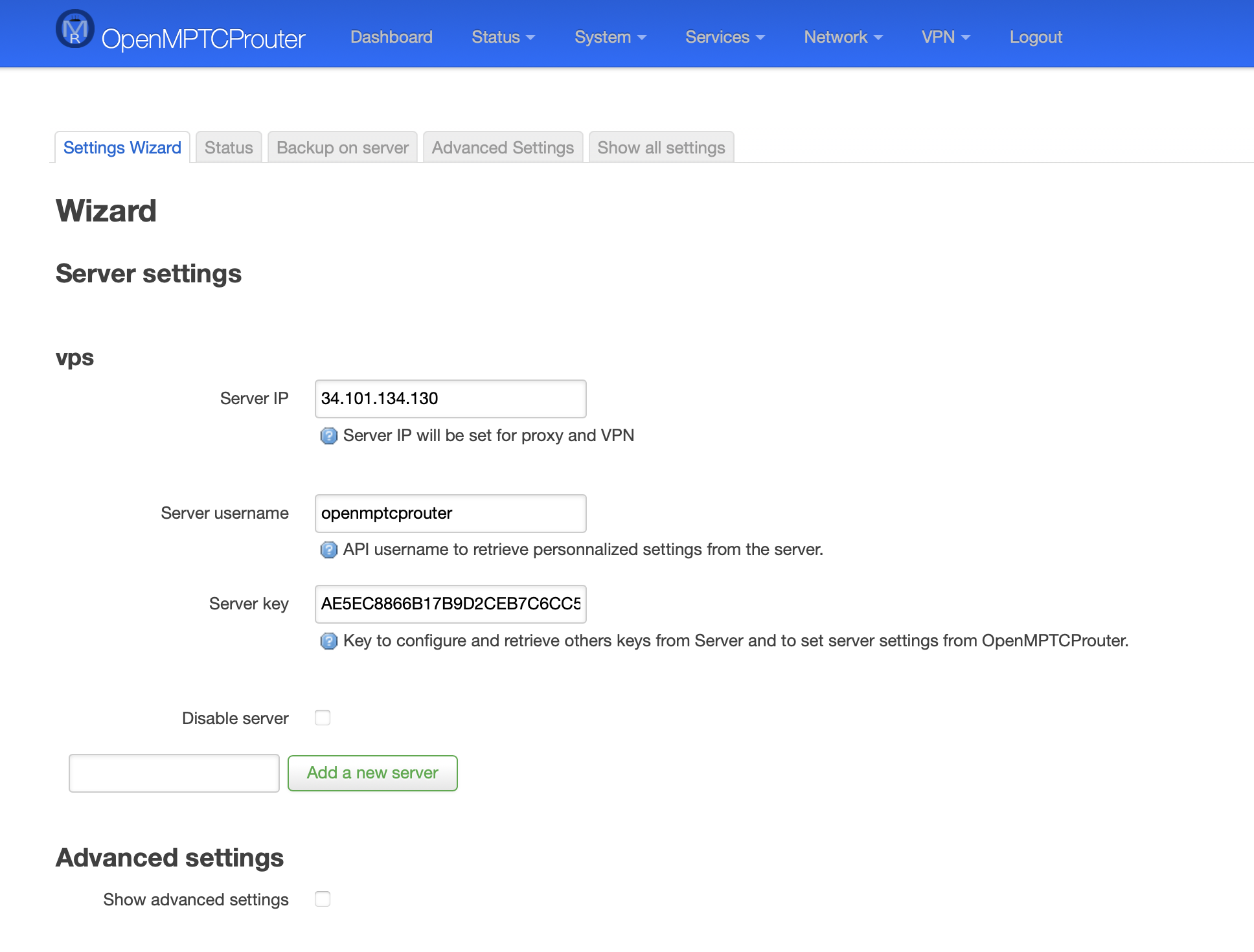 Router VPS Setting