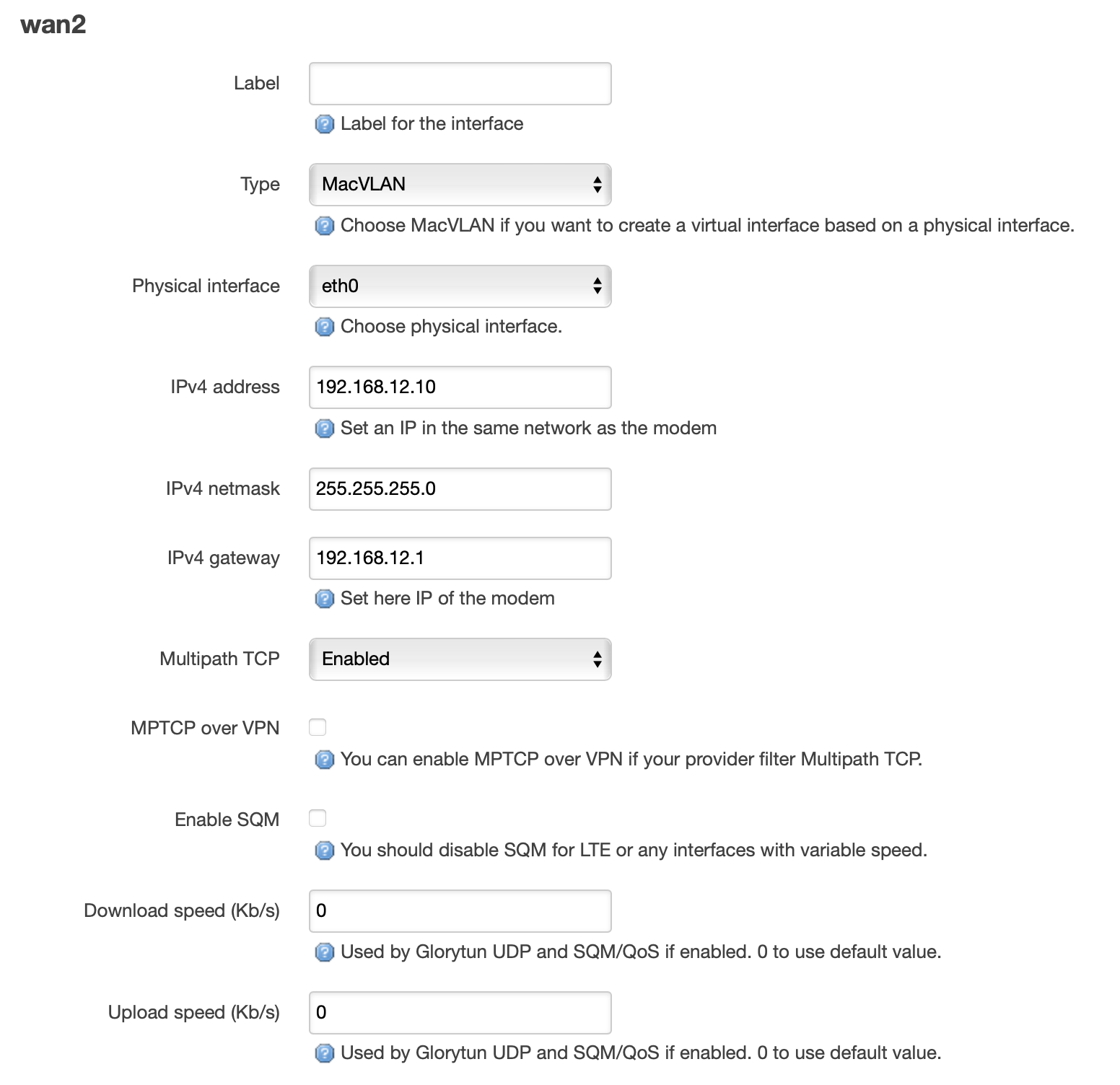 Router WAN2 Setting