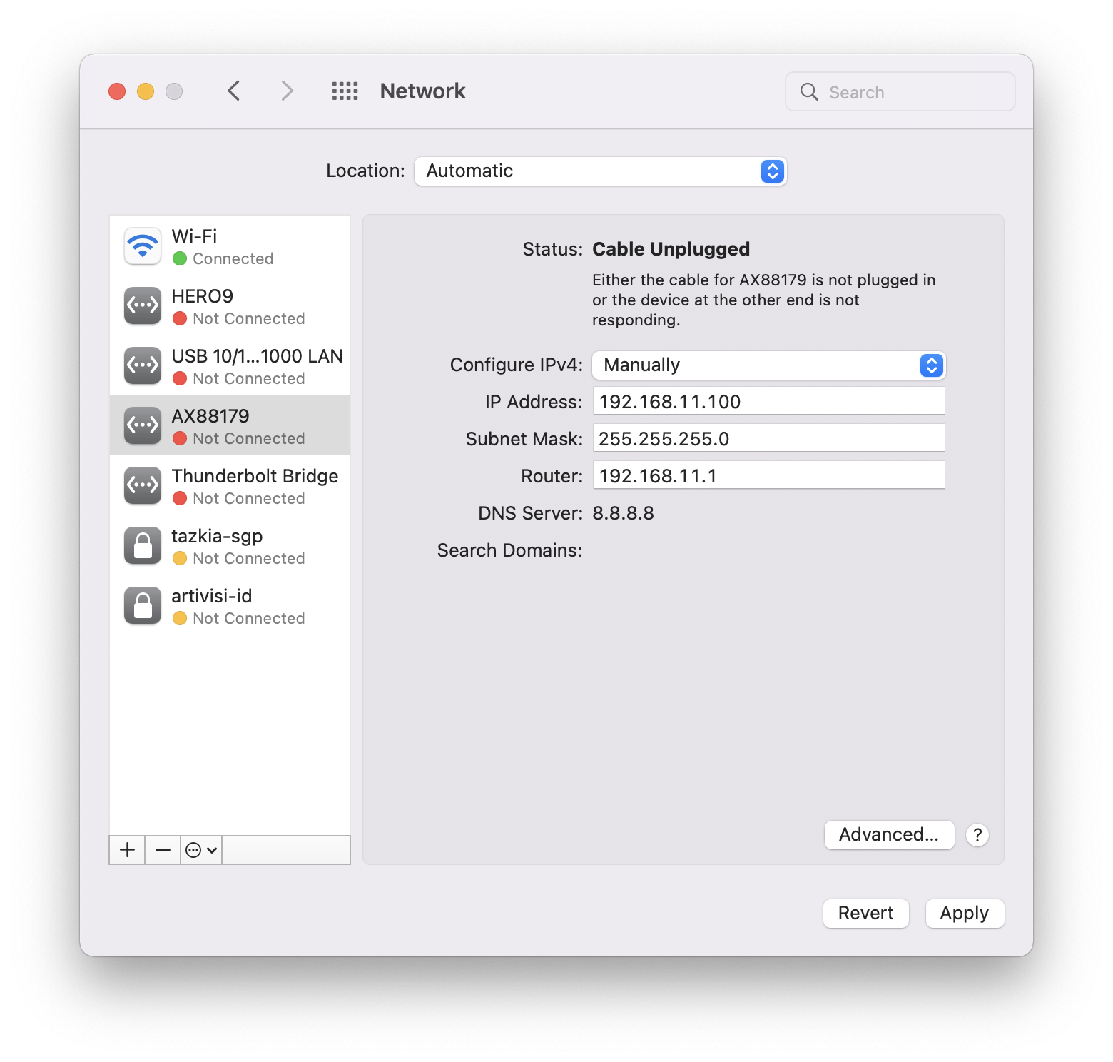 Setting IP Manual